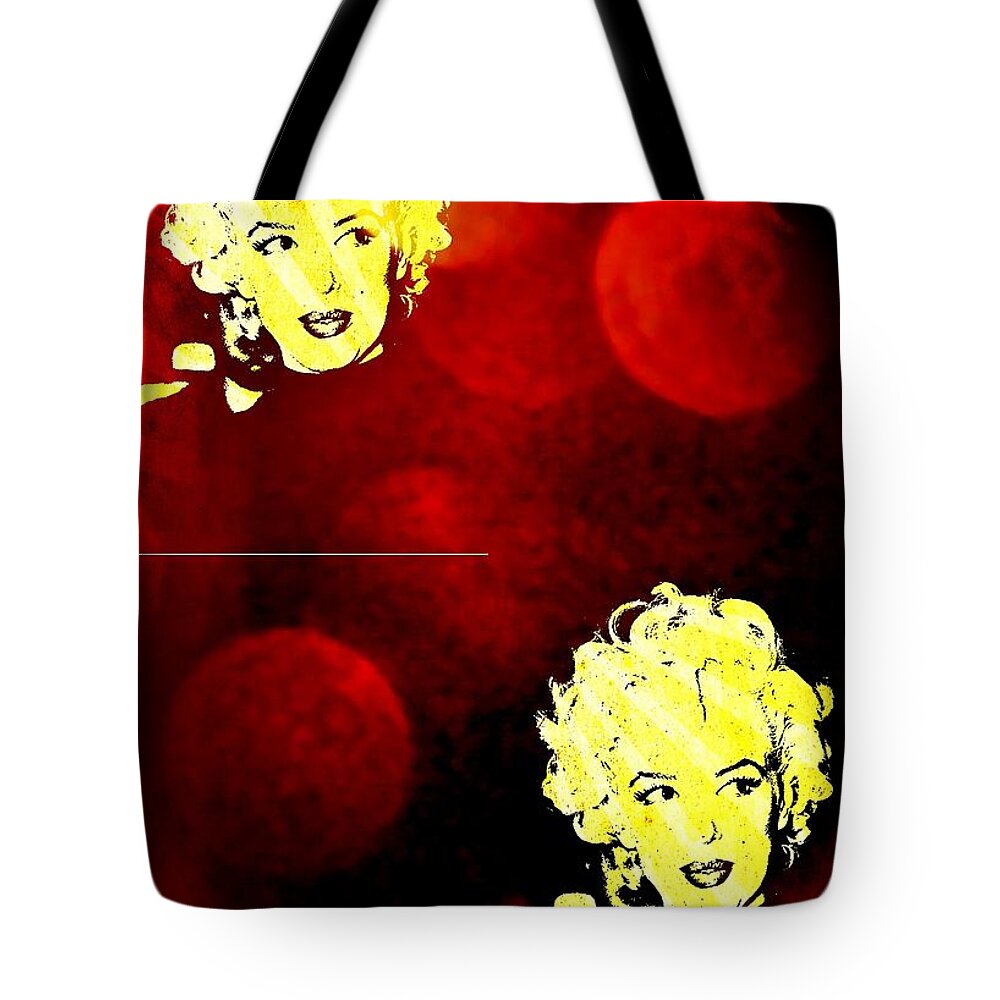 Marilyn Monroe Pop Art Tote Bag featuring the digital art Marilyn Monroe Pop Art by Femina Photo Art By Maggie