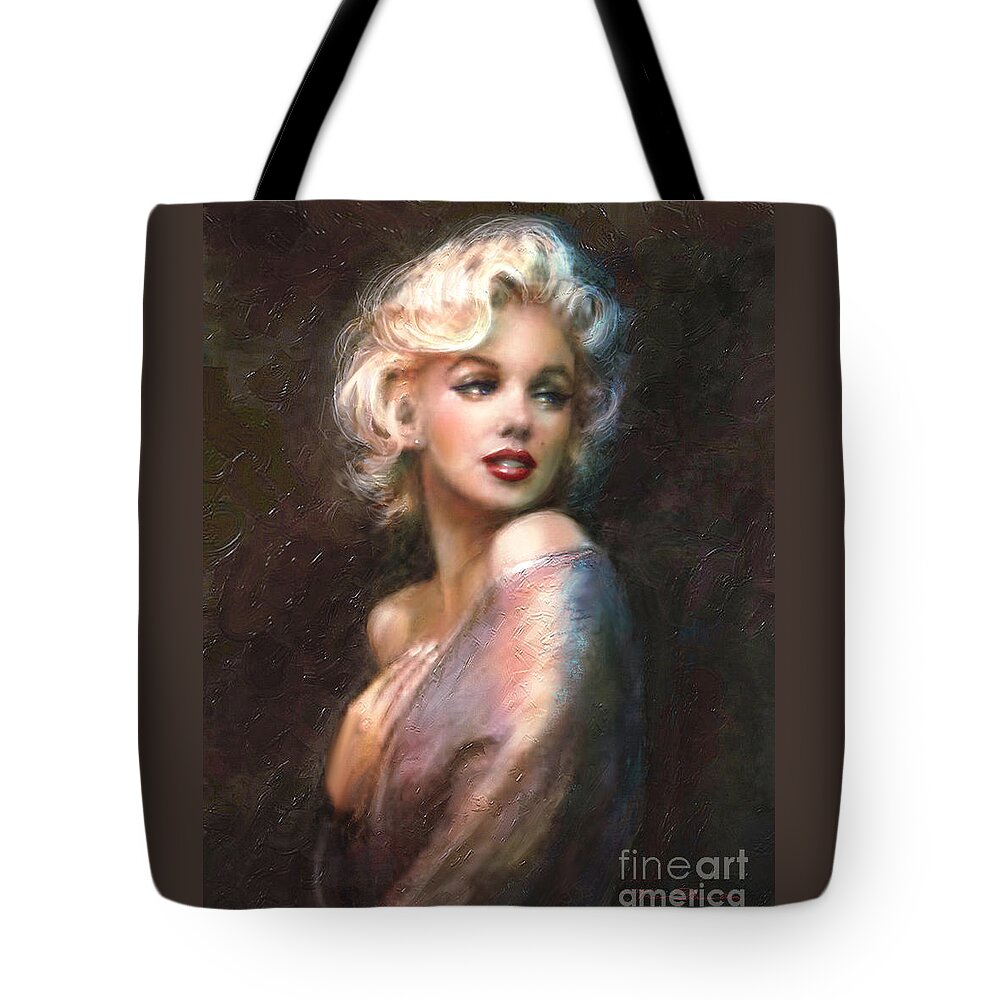 Marilyn Tote Bag featuring the painting Marilyn romantic WW 1 by Theo Danella