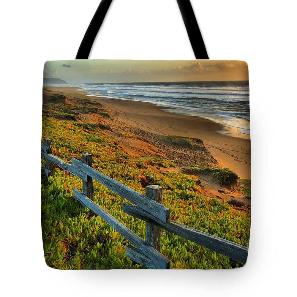 Point Reyes Tote Bag featuring the photograph Marin County Golden Glow by Adam Jewell