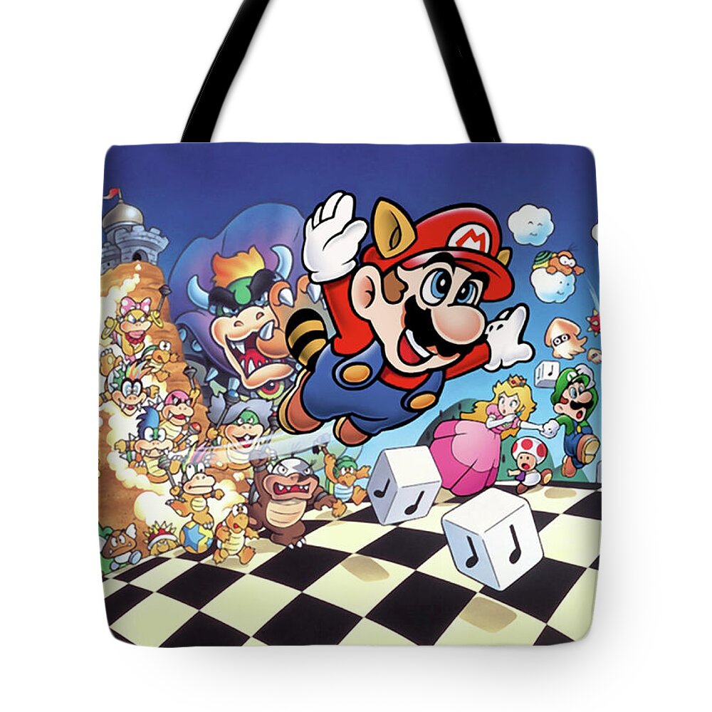 Mario Tote Bag featuring the digital art Mario by Maye Loeser