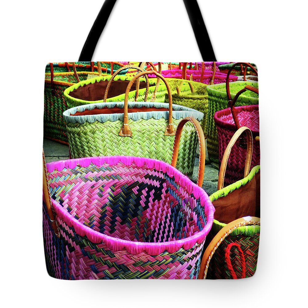 Baskets Tote Bag featuring the photograph Market Baskets - Libourne by Rick Locke - Out of the Corner of My Eye