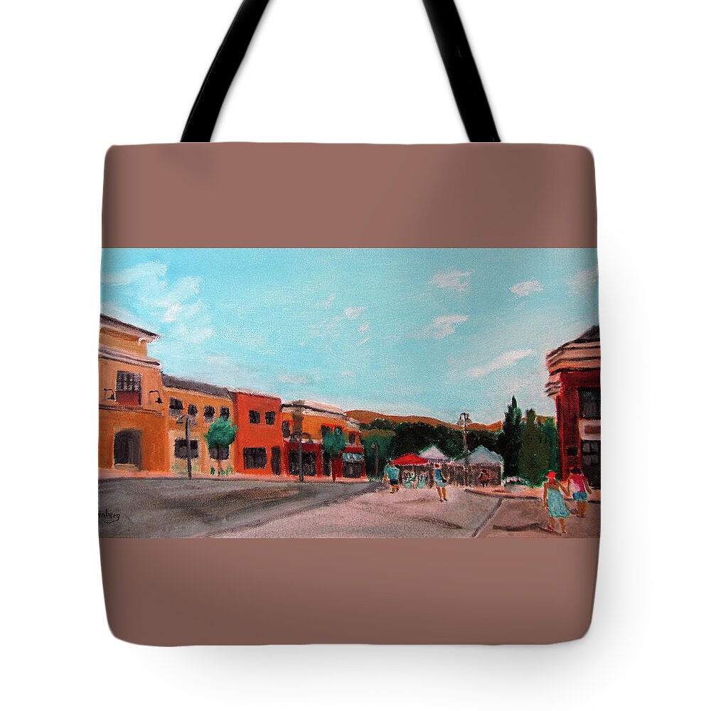 Farmers Market Tote Bag featuring the painting Market Day by Linda Feinberg