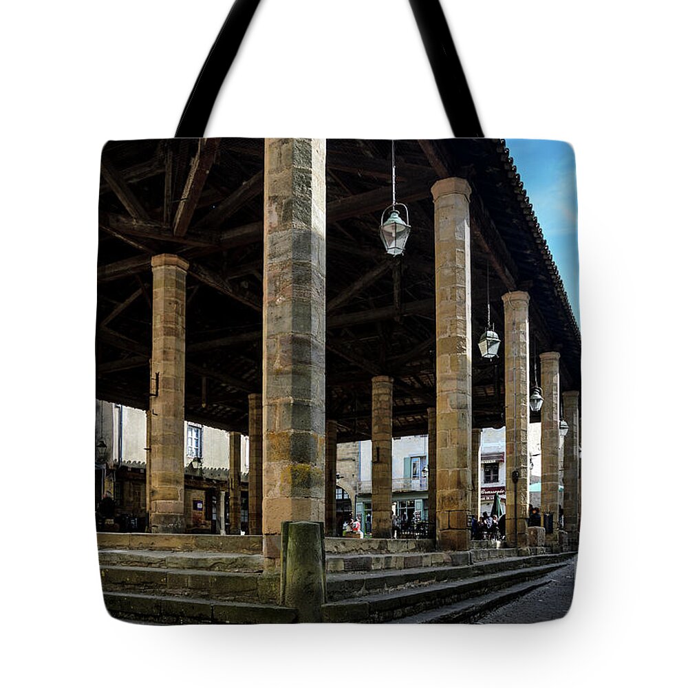 Market Tote Bag featuring the photograph Market Hall of Cordes-sur-Ciel by RicardMN Photography