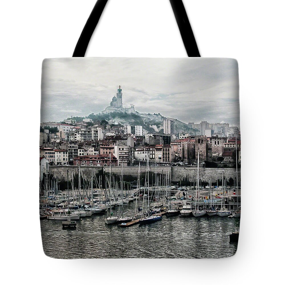 France Tote Bag featuring the photograph Marseilles France Harbor by Alan Toepfer