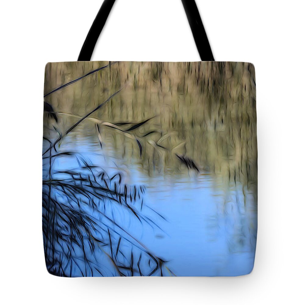 Marsh Grass Tote Bag featuring the digital art Marsh Madness by Lynellen Nielsen