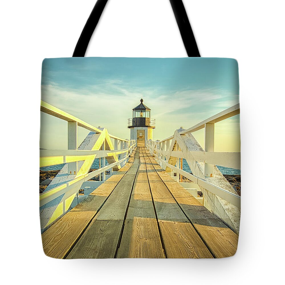 Maine Tote Bag featuring the photograph Marshall Point Light by Brian Caldwell