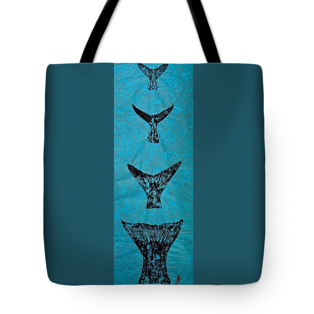 Fish Prints Tote Bag featuring the mixed media Martha's Vineyard Grans Slam - 4 by Jeffrey Canha