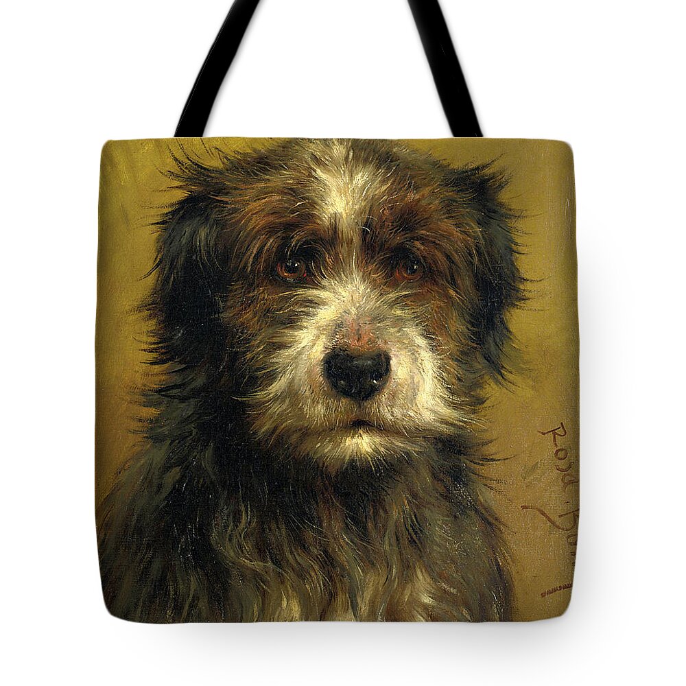 Rosa Bonheur Tote Bag featuring the painting Martin, a Terrier by Rosa Bonheur