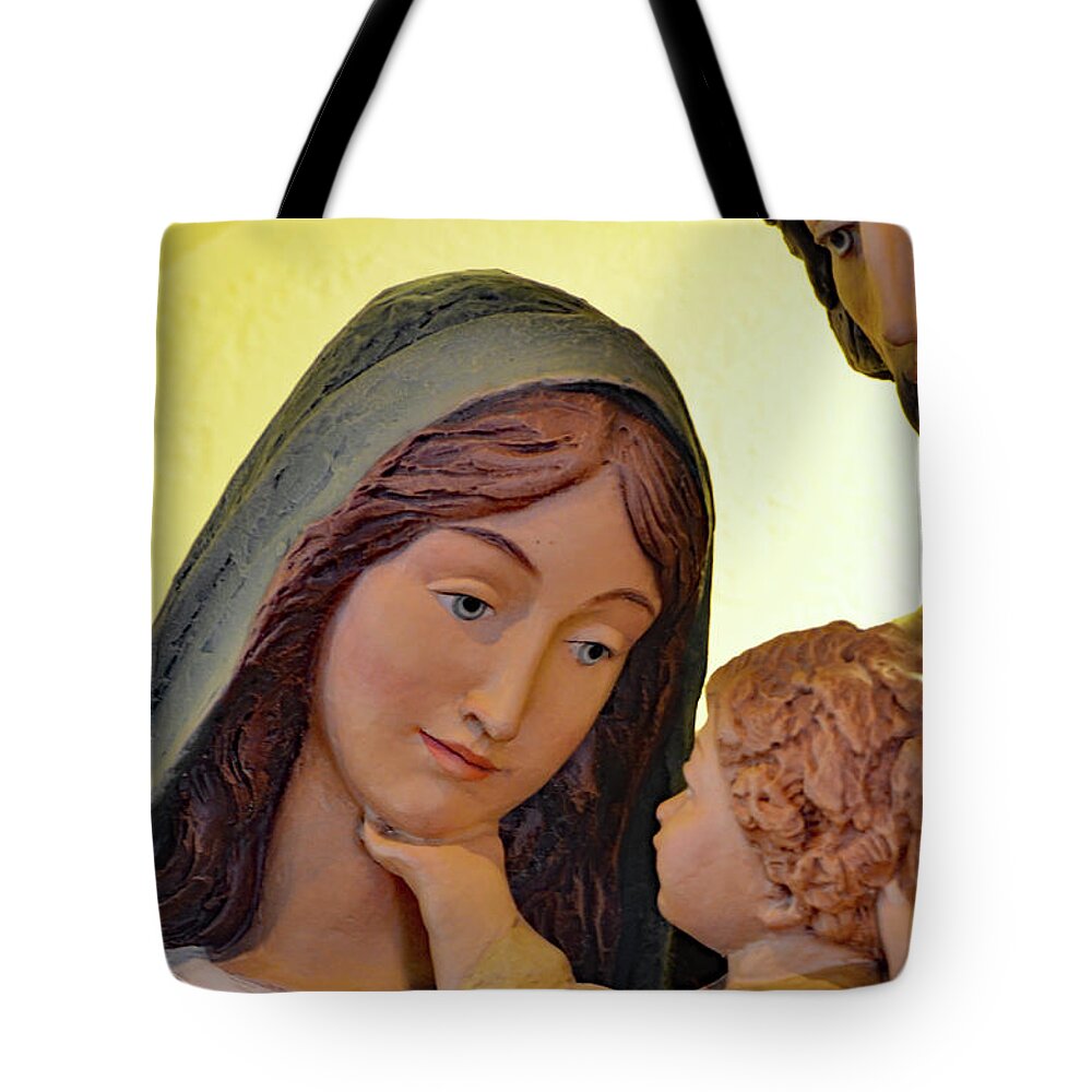 Holy Family Tote Bag featuring the photograph Mary and Baby Jesus by Debby Pueschel