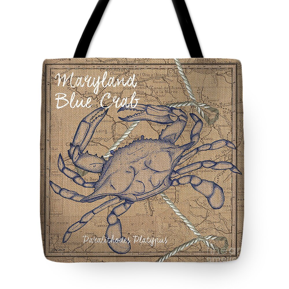 Crab Tote Bag featuring the painting Maryland Blue Crab by Debbie DeWitt