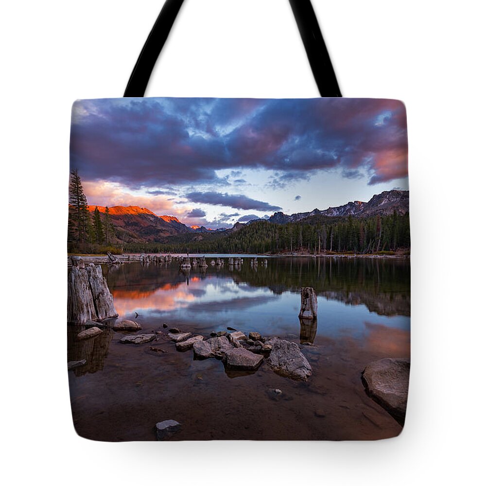 Eastern Sierras Tote Bag featuring the photograph Mary's Reflection by Tassanee Angiolillo