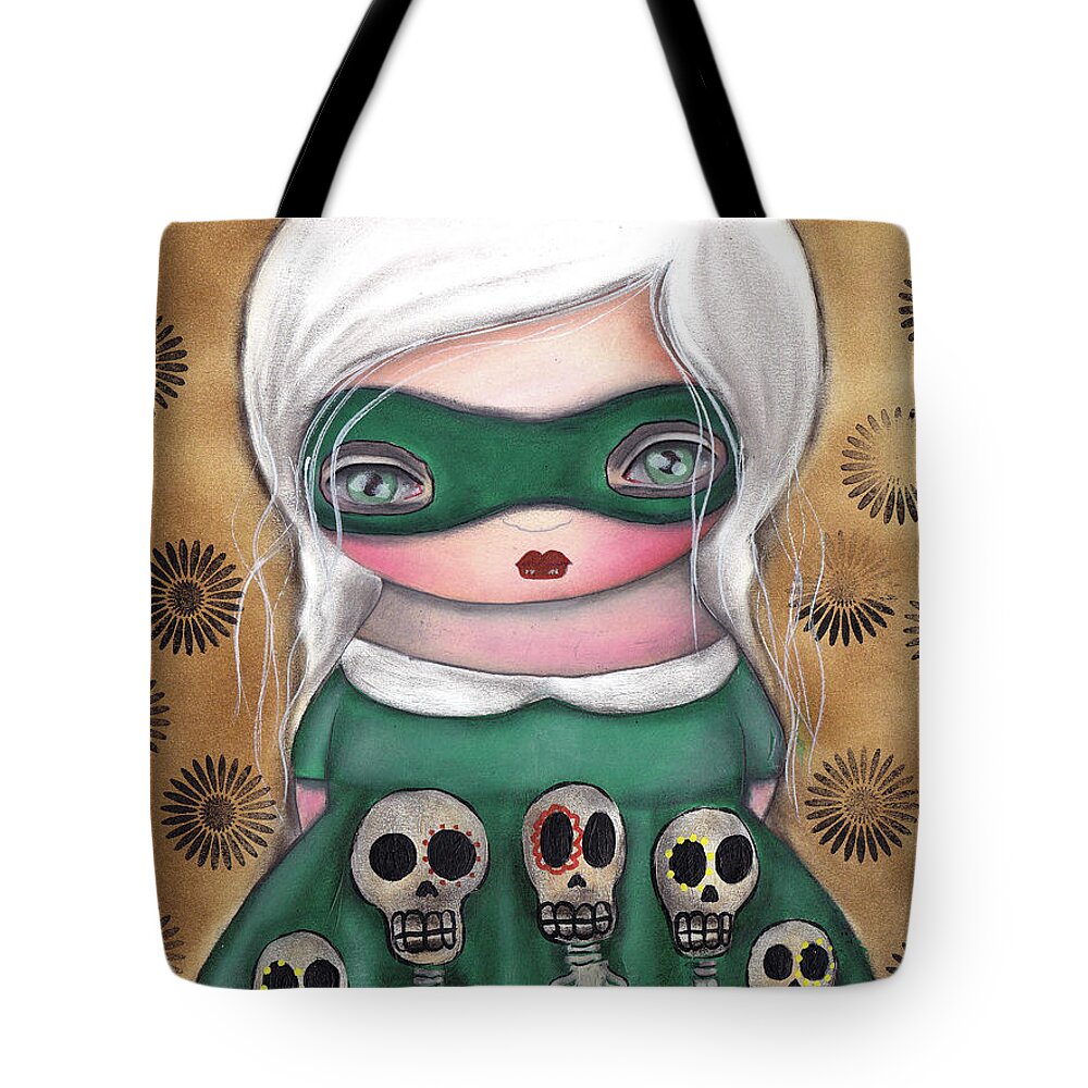 Halloween Tote Bag featuring the painting Mascara by Abril Andrade