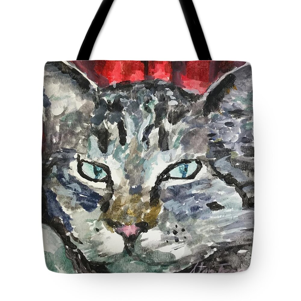 Cat Tote Bag featuring the painting Mason by Stan Tenney
