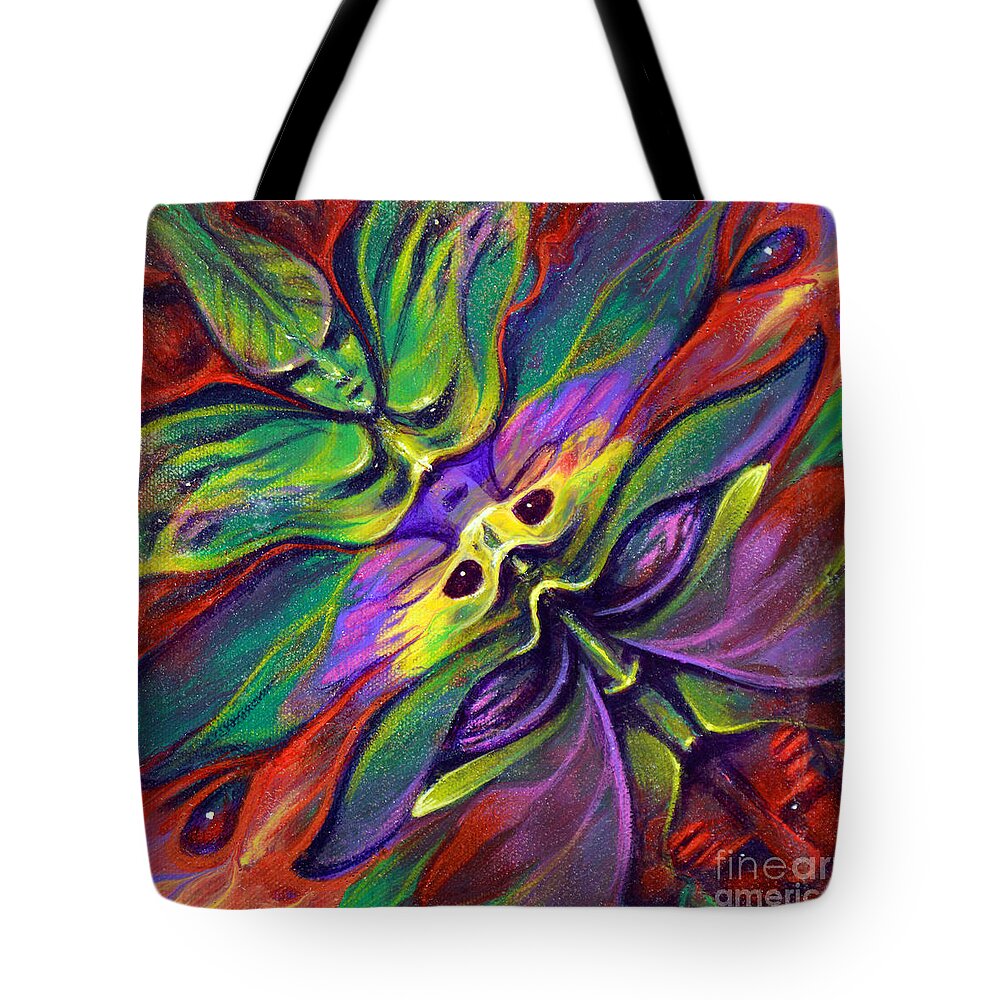 Rorshach Tote Bag featuring the painting Masqparade 7 by Ricardo Chavez-Mendez