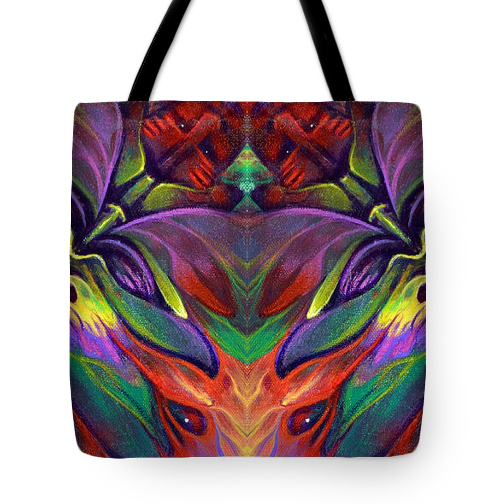Rorshach Tote Bag featuring the painting Masqparade Tapestry 7A by Ricardo Chavez-Mendez