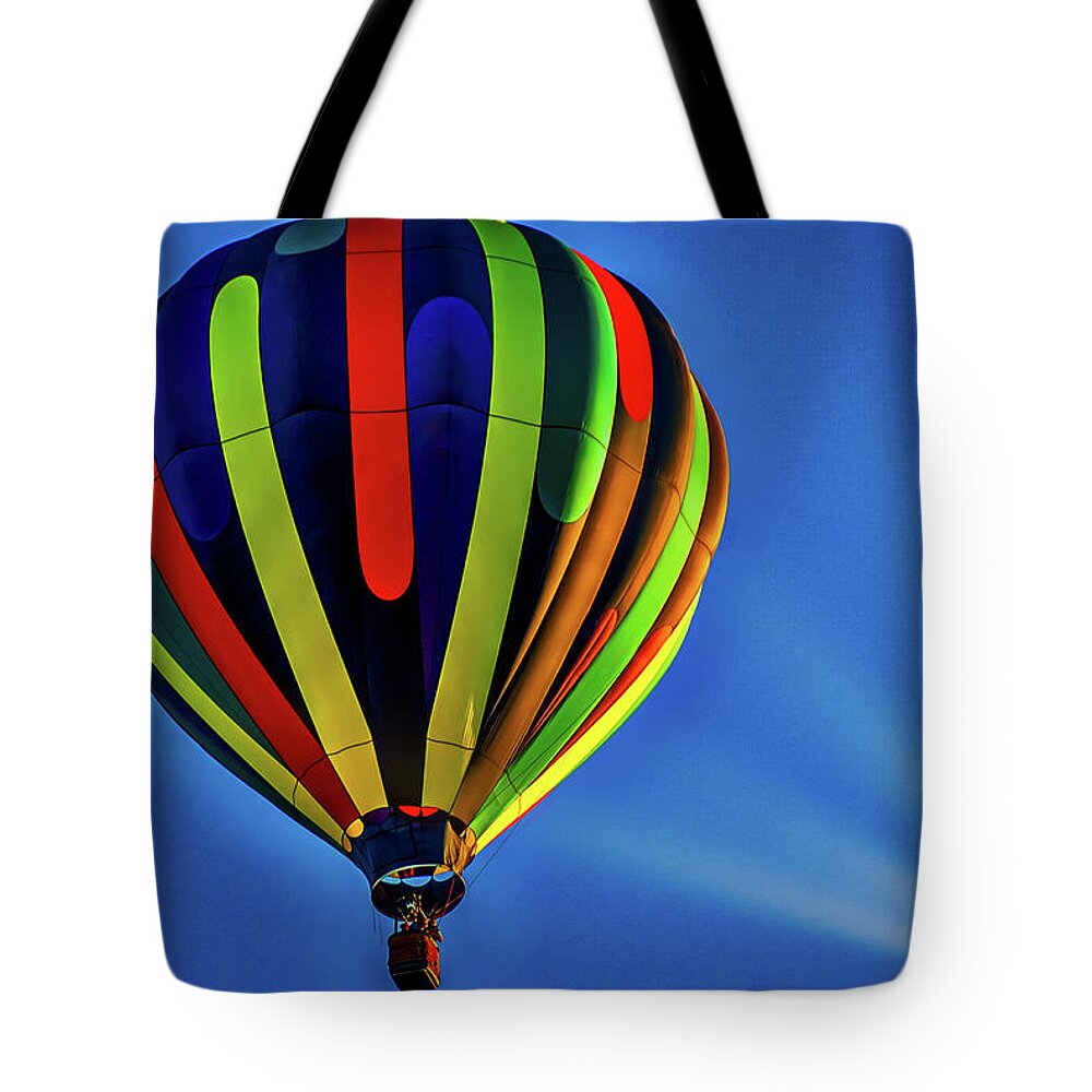 Albuquerque International Balloon Fiesta Tote Bag featuring the photograph Mass Ascension of Balloons 7 by Donald Pash