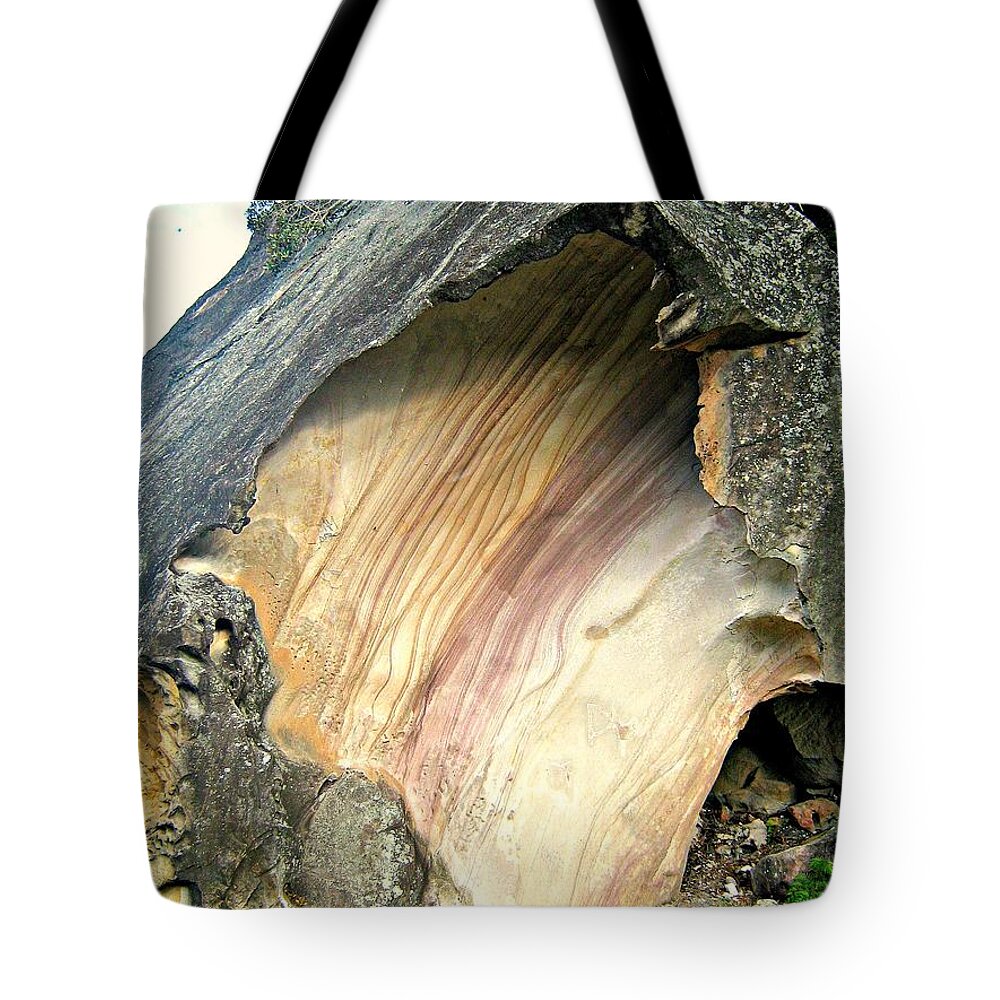 Sandstone Tote Bag featuring the photograph Massive by Leanne Seymour