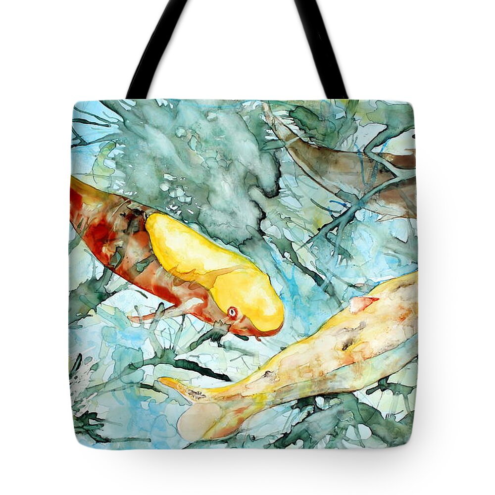 Maui Tote Bag featuring the painting Maui Koi Watercolor by Kimberly Walker