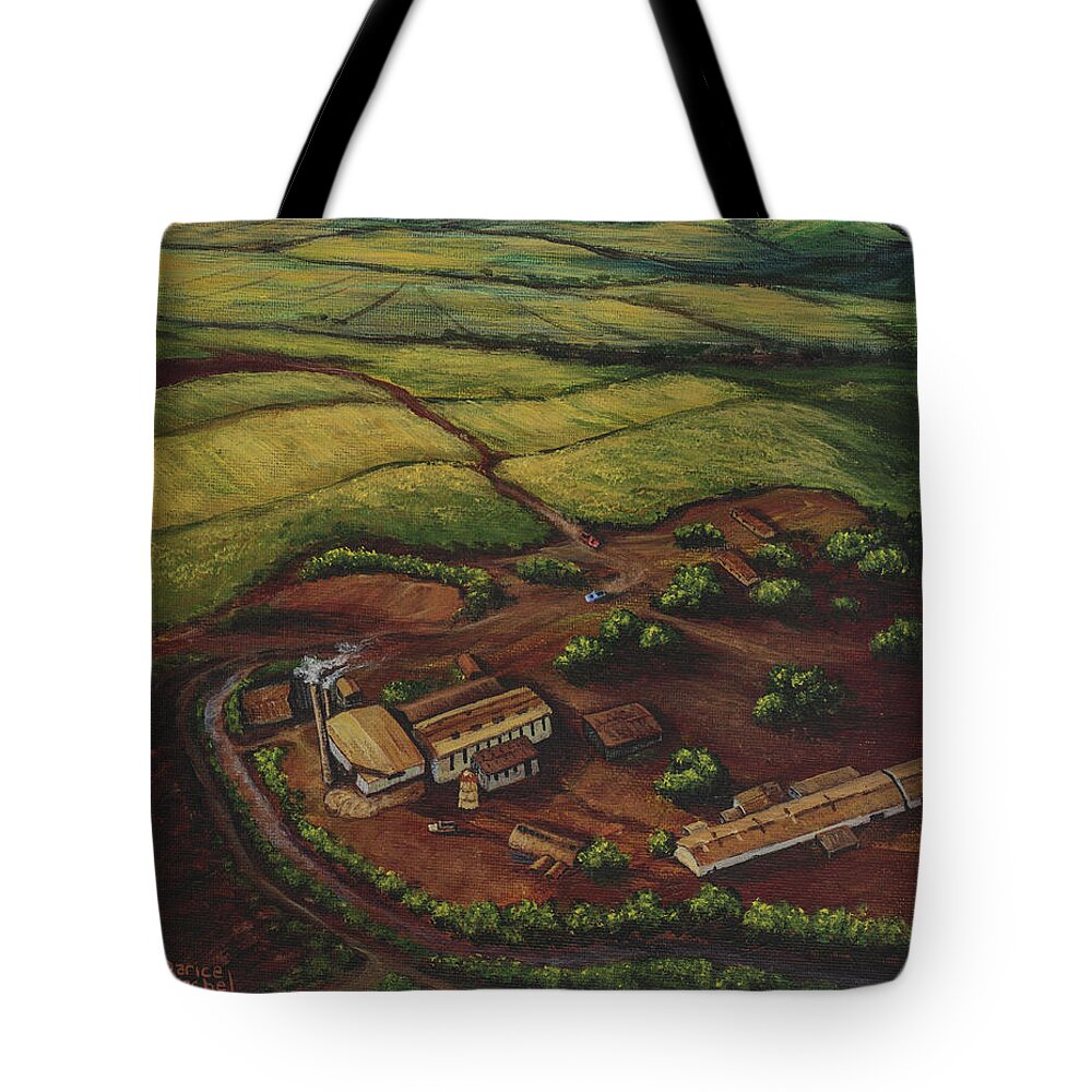 Darice Tote Bag featuring the painting Maui Sugar Mill by Darice Machel McGuire
