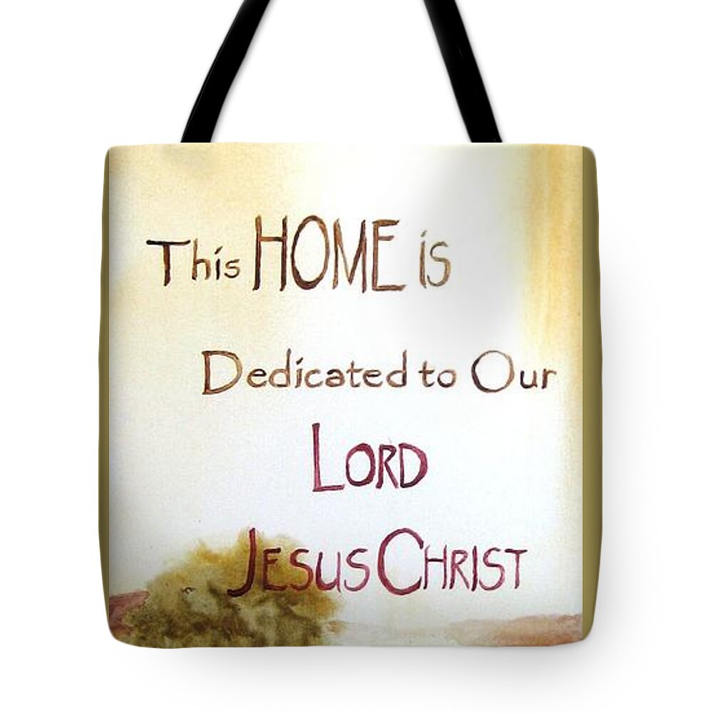 Christian Art Tote Bag featuring the painting May All Be Blessed by Maria Hunt
