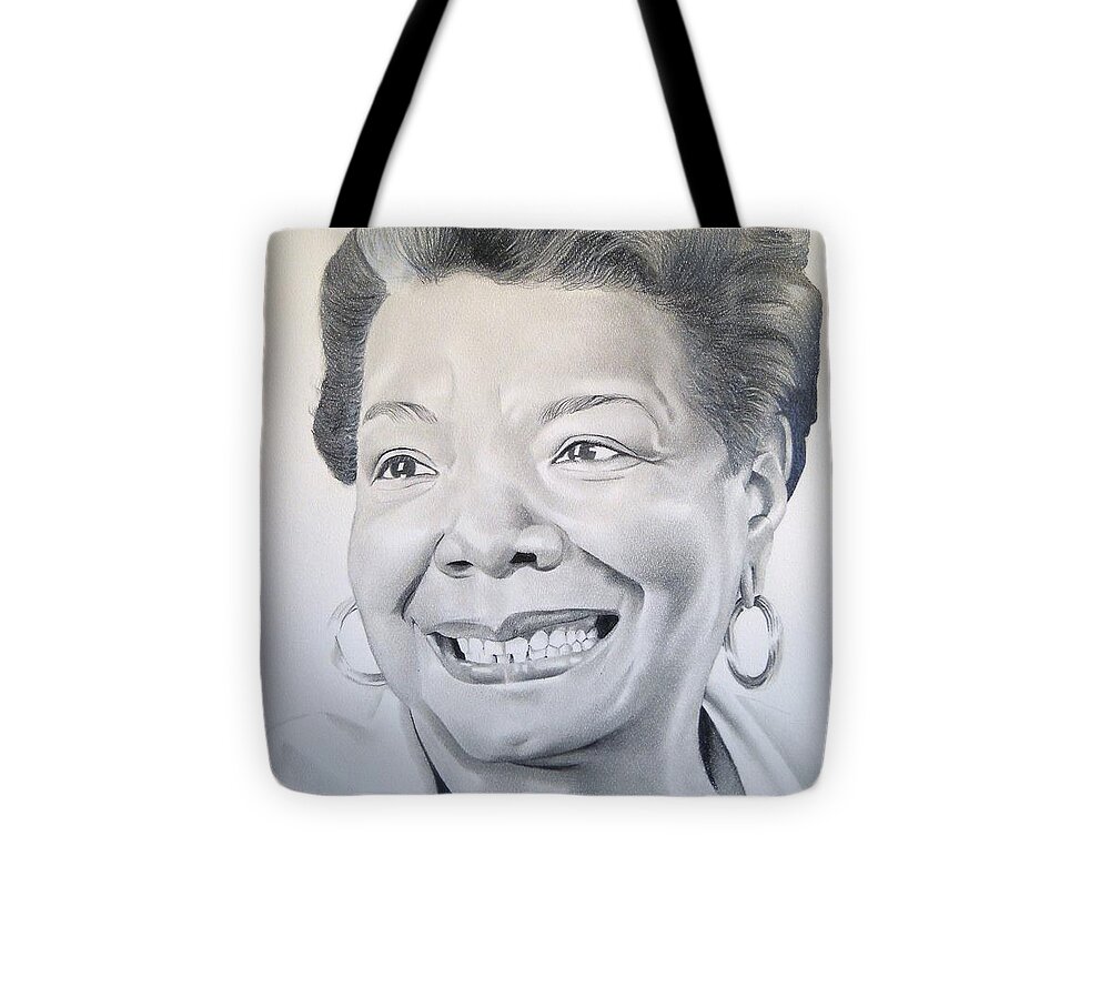 Maya Angelou Tote Bag featuring the drawing Maya by Sonya Walker