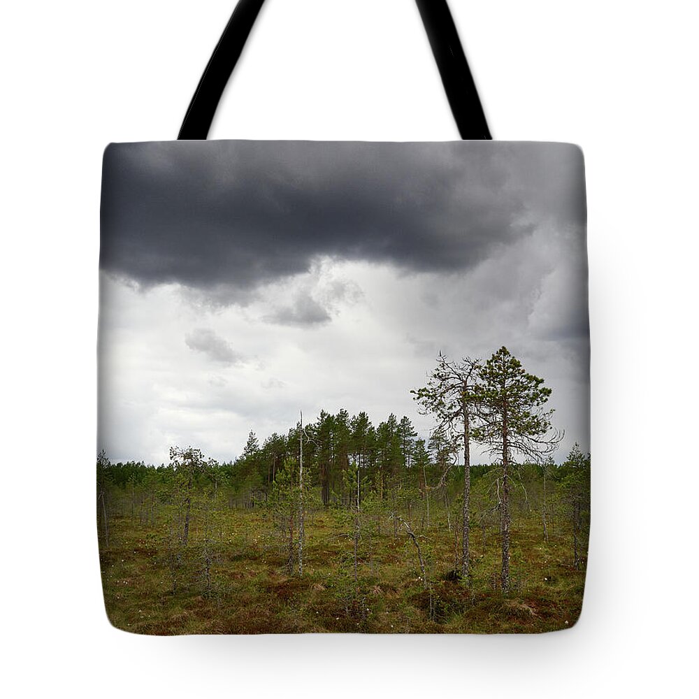 Finland Tote Bag featuring the photograph Maybe a bit of rain coming. Morass. by Jouko Lehto