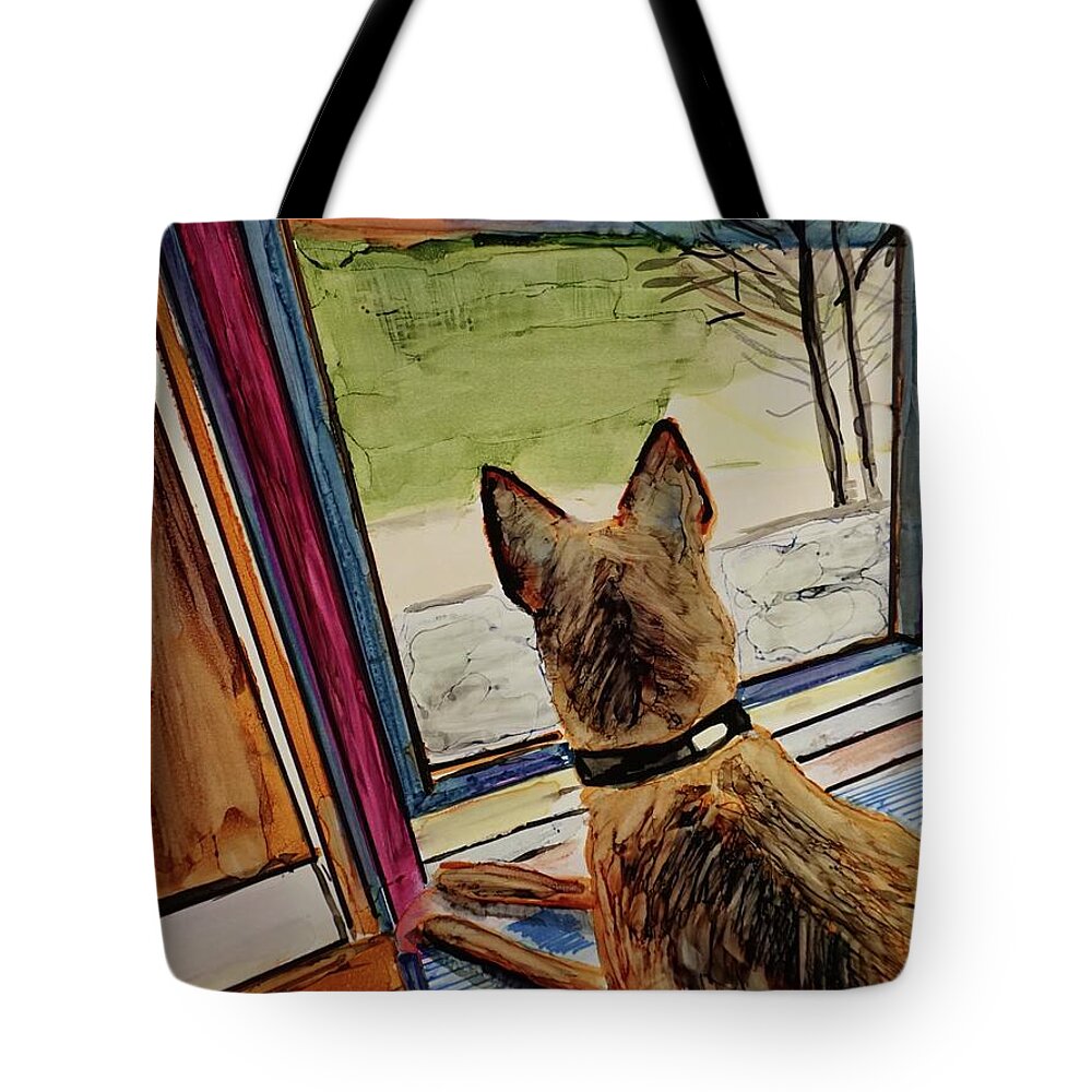 In Flight Airplane Painting Tote Bag by Patty Donoghue - Fine Art