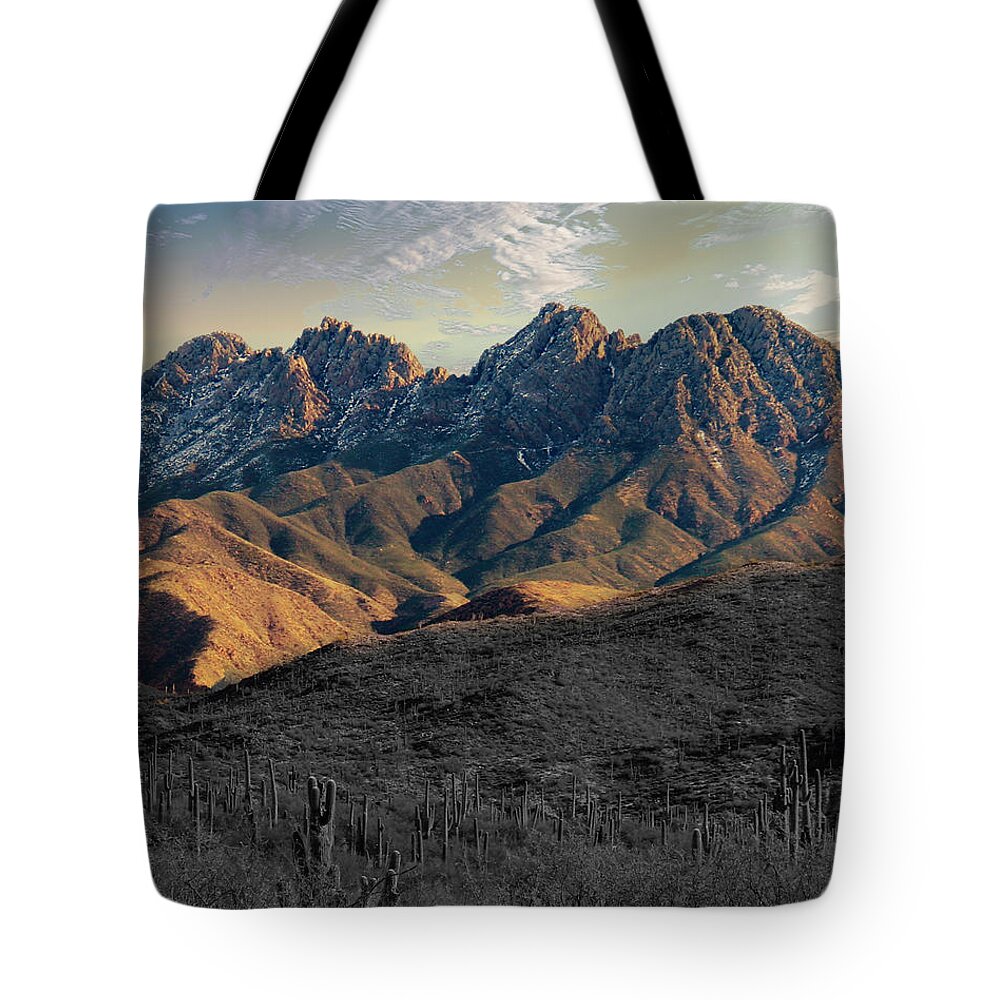 Landscape Tote Bag featuring the photograph Mazatzal Morning by Hans Brakob