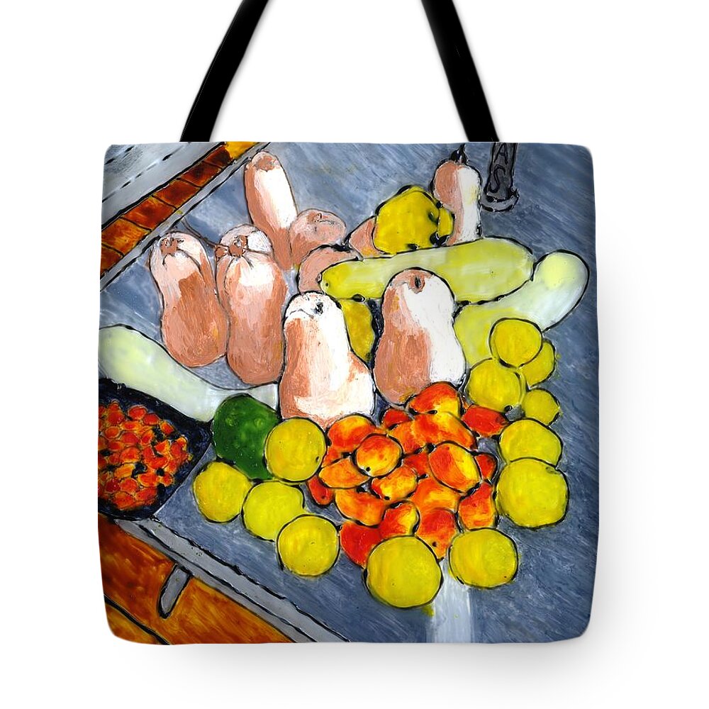 Mcgill Tote Bag featuring the painting McGill's Veggies by Phil Strang