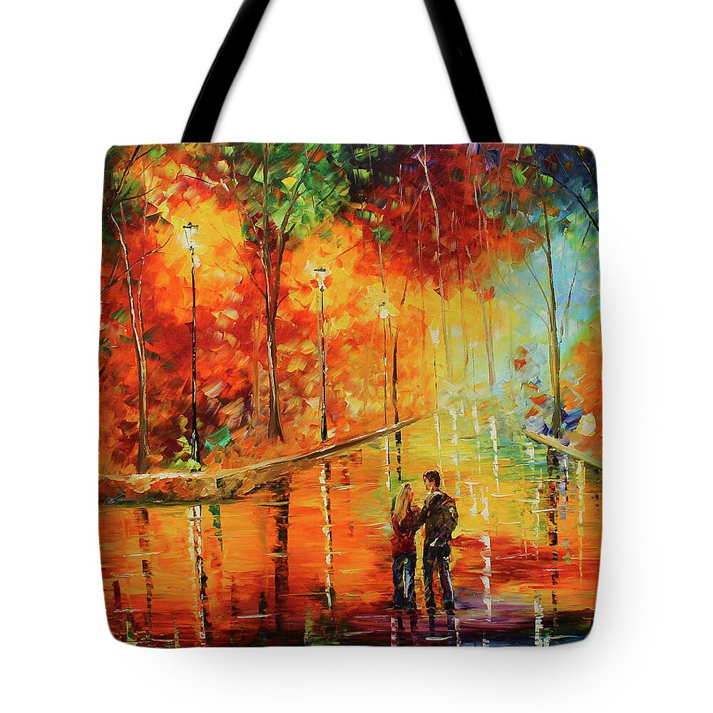 City Paintings Tote Bag featuring the painting Me and My Girl by Kevin Brown