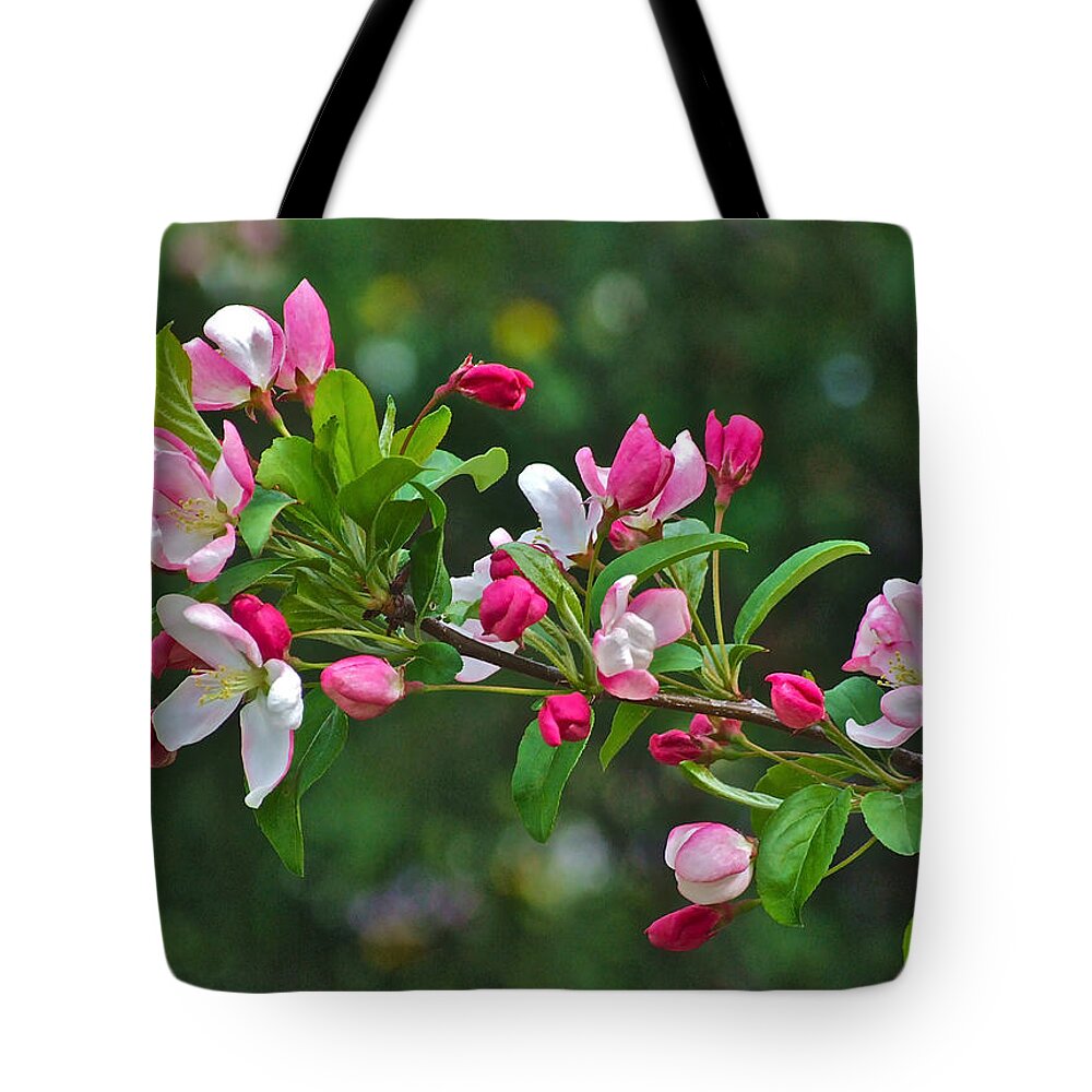 Crabapple Tote Bag featuring the photograph Meadow Garden Crabapple 2014 by Janis Senungetuk