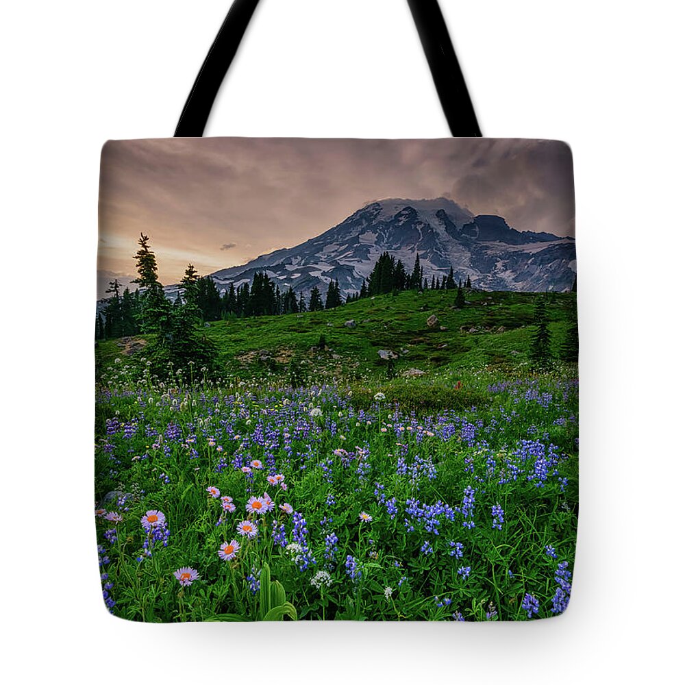 Flowers Tote Bag featuring the photograph Meadows of Heaven by Dan Mihai