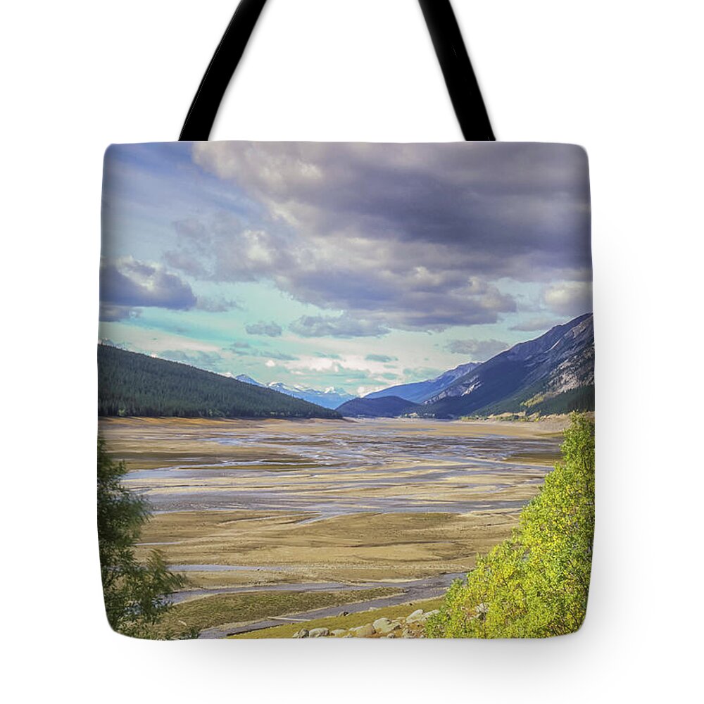 Medicine Lake Tote Bag featuring the photograph Medicine Lake Bed 2006 by Jim Dollar