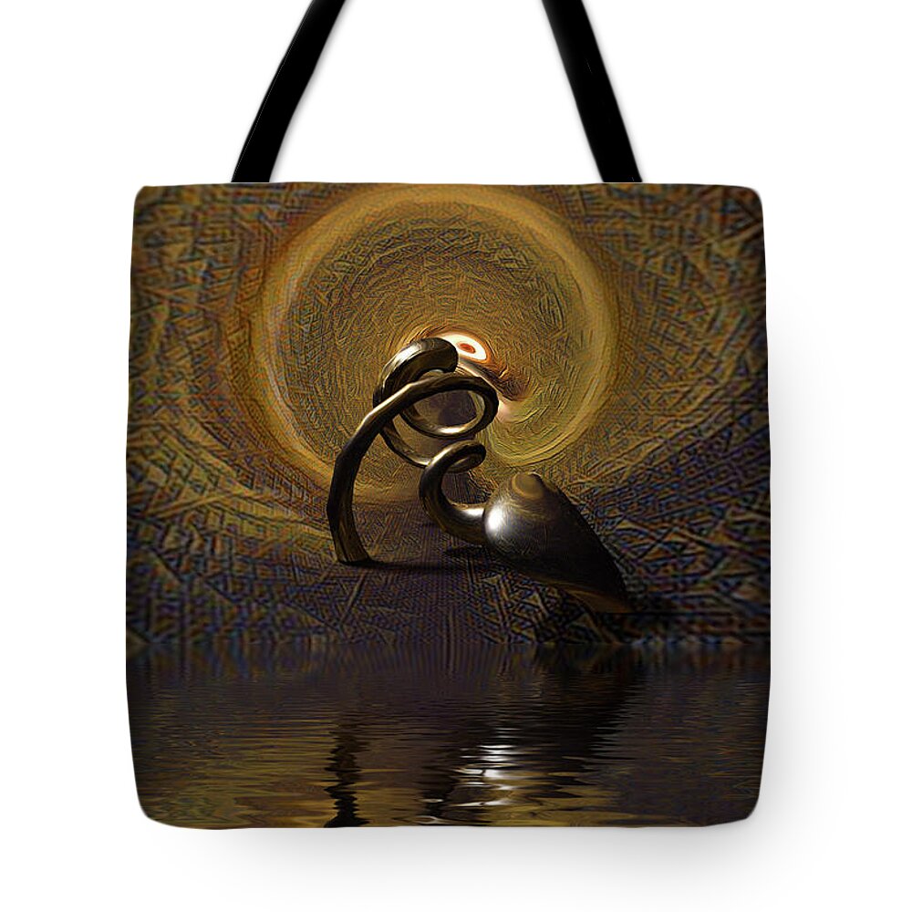 Midevil Tote Bag featuring the photograph Medieval Reflections Into the Dark by Wernher Krutein