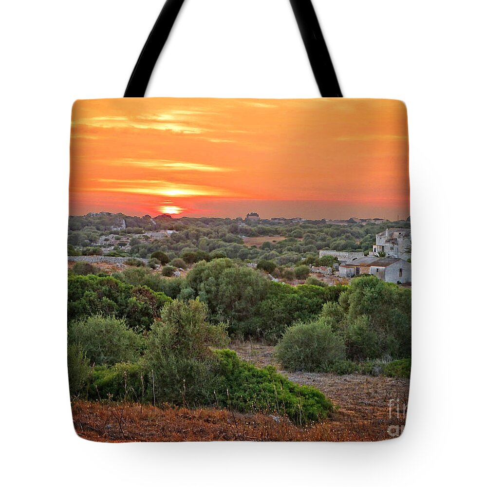 Sunset Tote Bag featuring the photograph Mediterranean Landscape by Dee Flouton