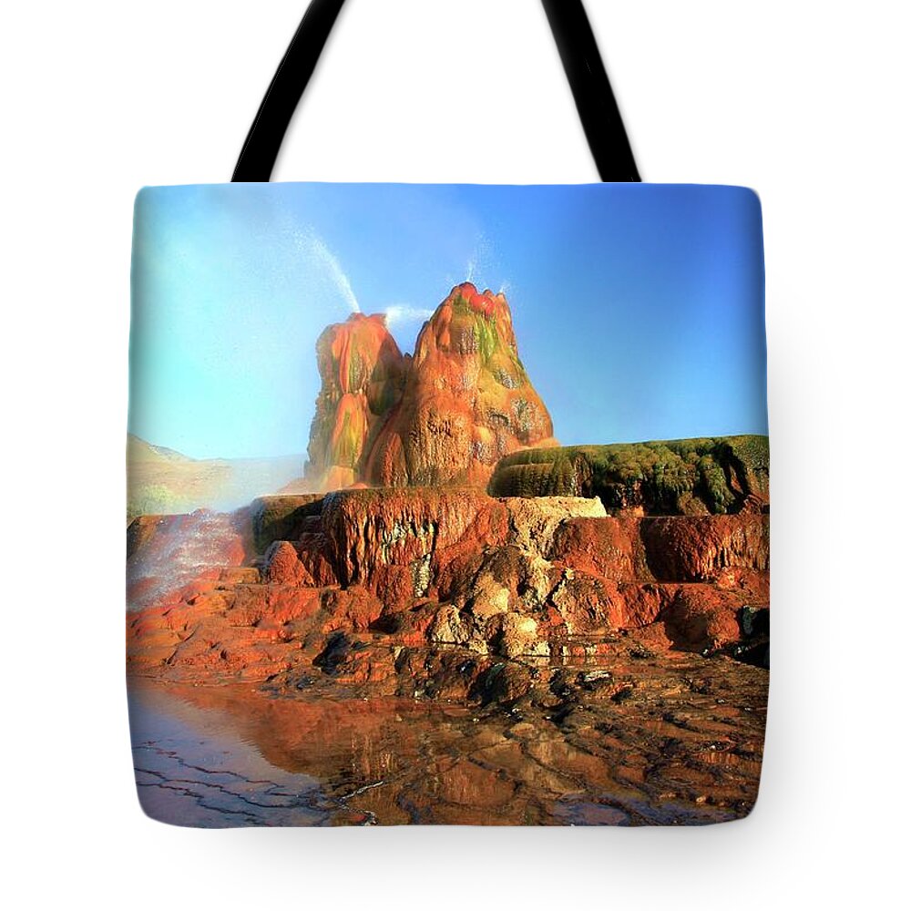 Travel Tote Bag featuring the photograph Meet The Fly Geyser by Sean Sarsfield