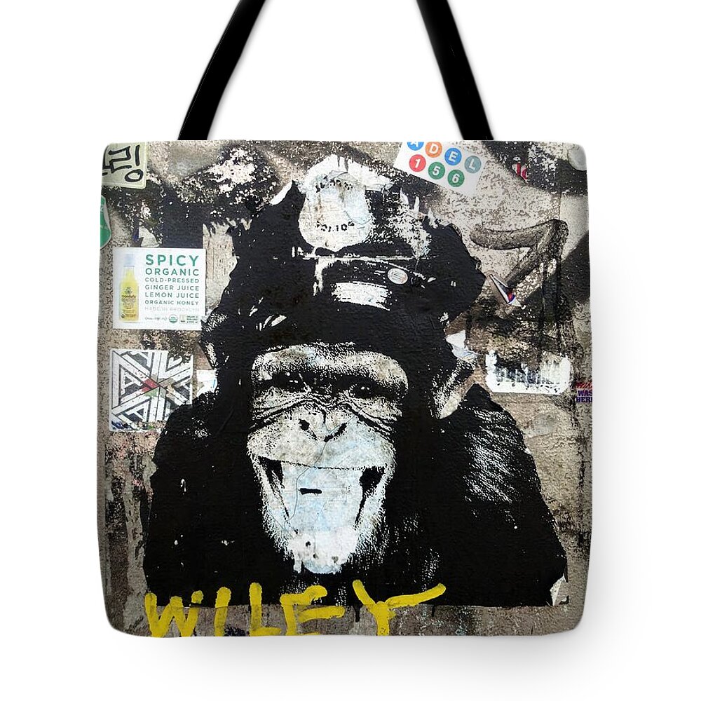 Monkey Tote Bag featuring the photograph Meet Wiley in New York by Funkpix Photo Hunter