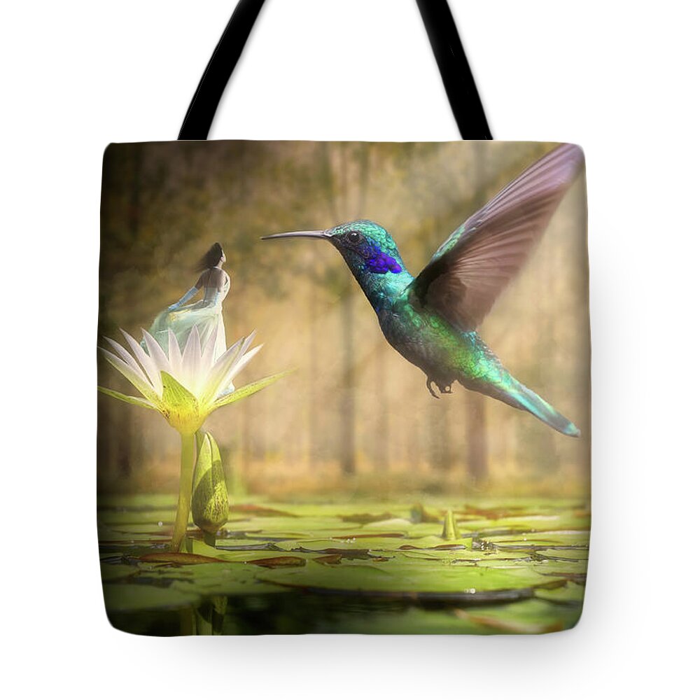 Wildlife Tote Bag featuring the digital art Meeting Mother Nature by Nathan Wright