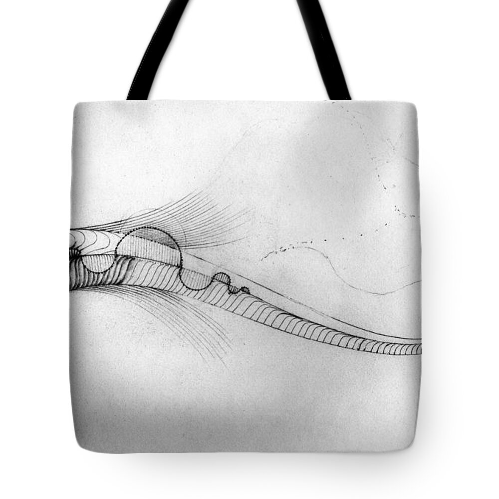  Tote Bag featuring the drawing Megic Fish 2 by James Lanigan Thompson MFA