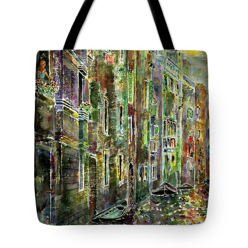 Melancholy Tote Bag featuring the painting Melanconia by Almo M
