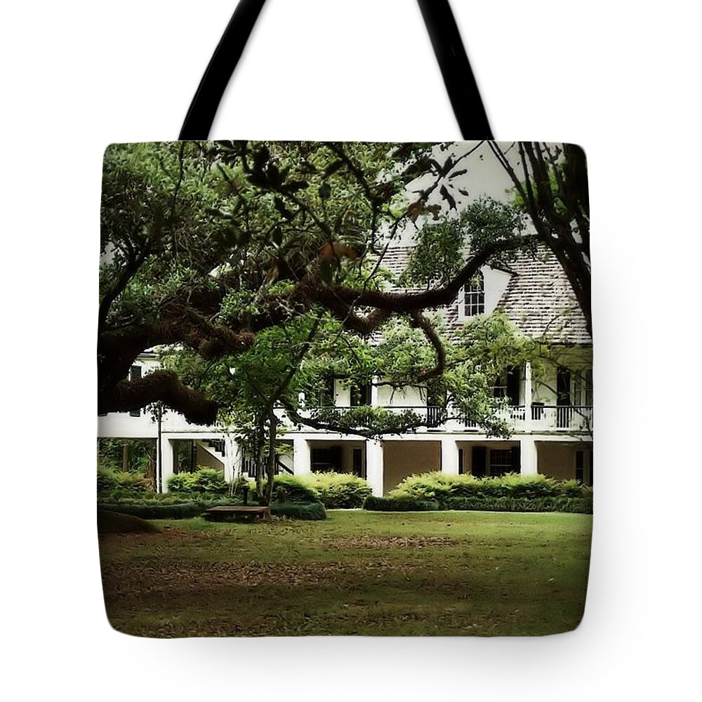 Melrose Plantation Tote Bag featuring the photograph Melrose Plantation - Natchitoches Louisiana by Nadalyn Larsen
