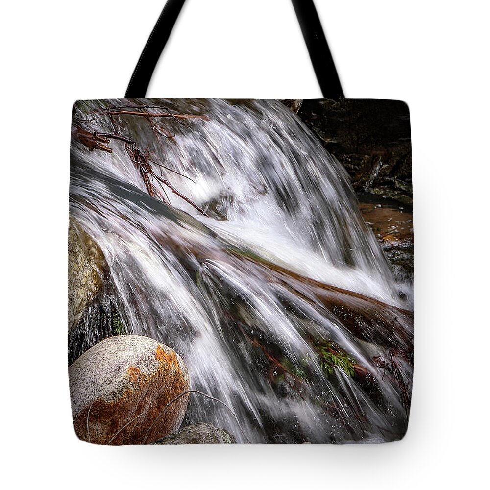 Water Tote Bag featuring the photograph Melting Snow Falls by Elaine Malott
