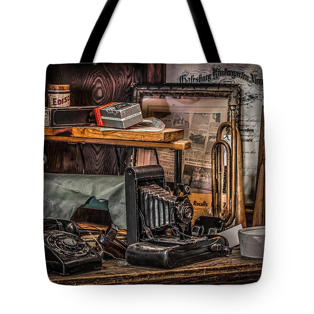 Antiques Tote Bag featuring the photograph Memories For Sale by Ray Congrove
