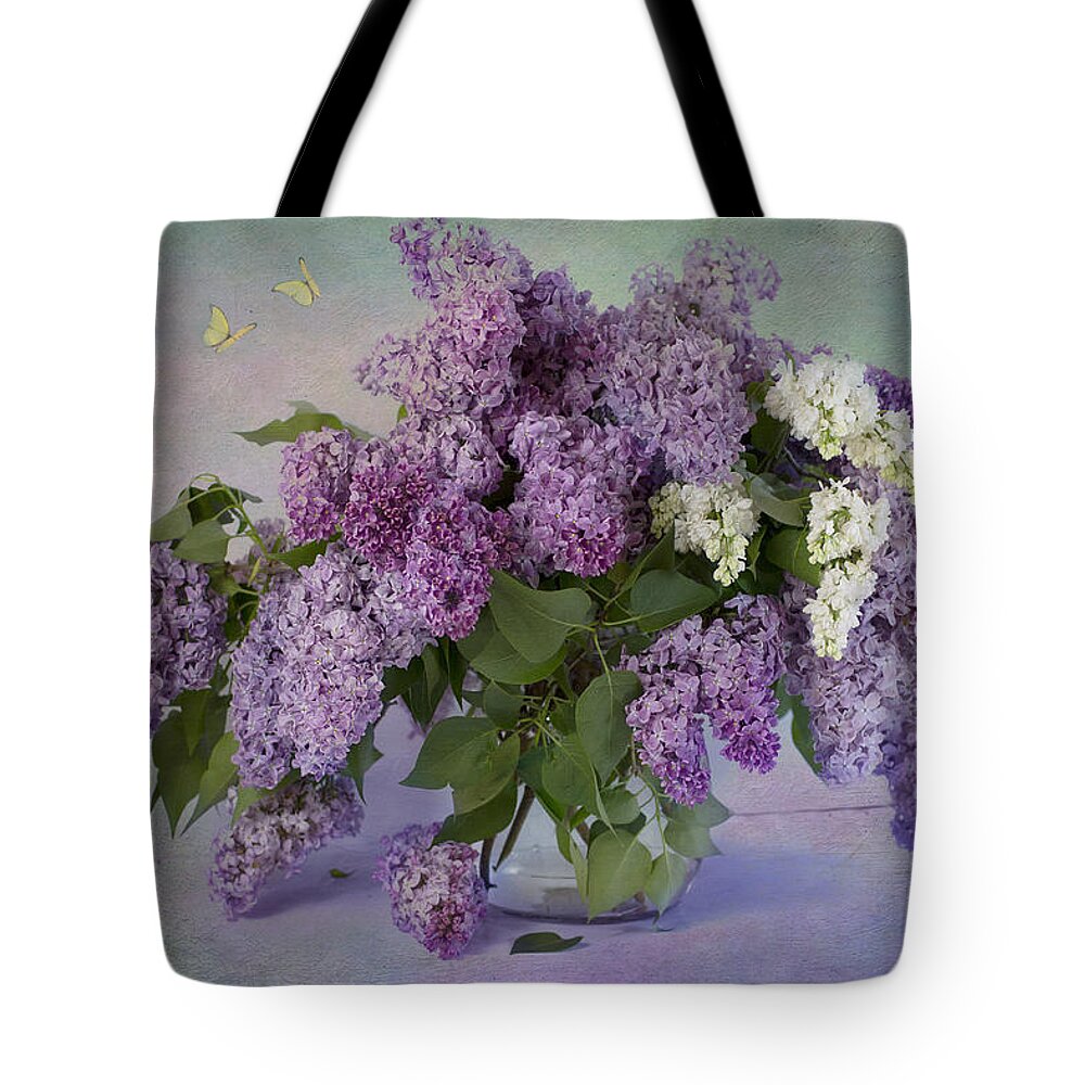 Lilac Tote Bag featuring the photograph Memories of my grandmother by Marina Kojukhova