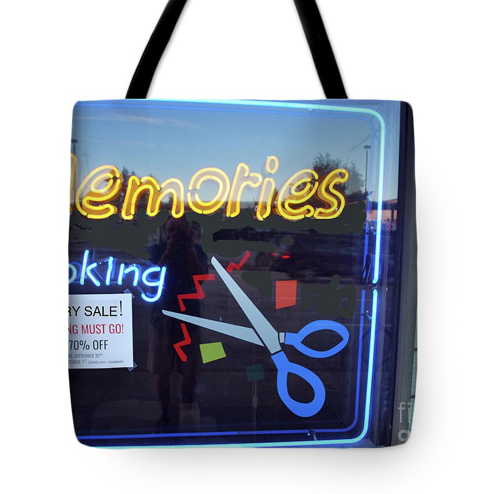 Memory Tote Bag featuring the photograph Memory Sale by Bill Thomson