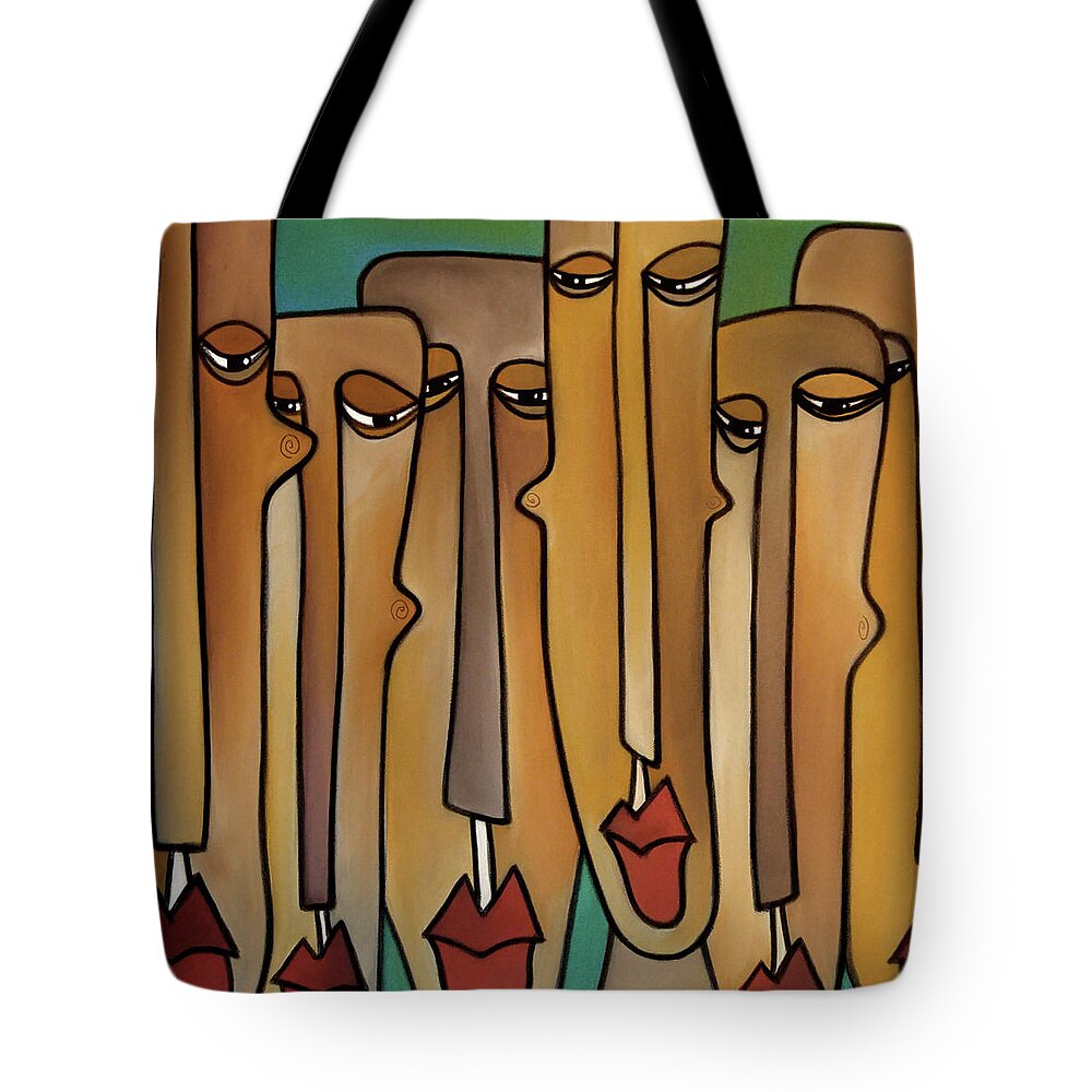 Fidostudio Tote Bag featuring the painting Men With A Mission by Tom Fedro