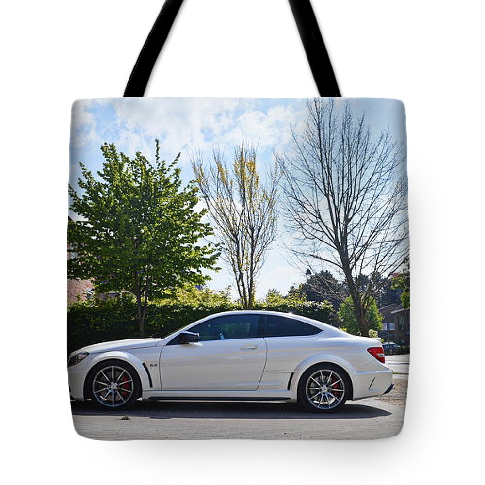 Mercedes Tote Bag featuring the photograph Mercedes C63 AMG BS by Sportscars OfBelgium