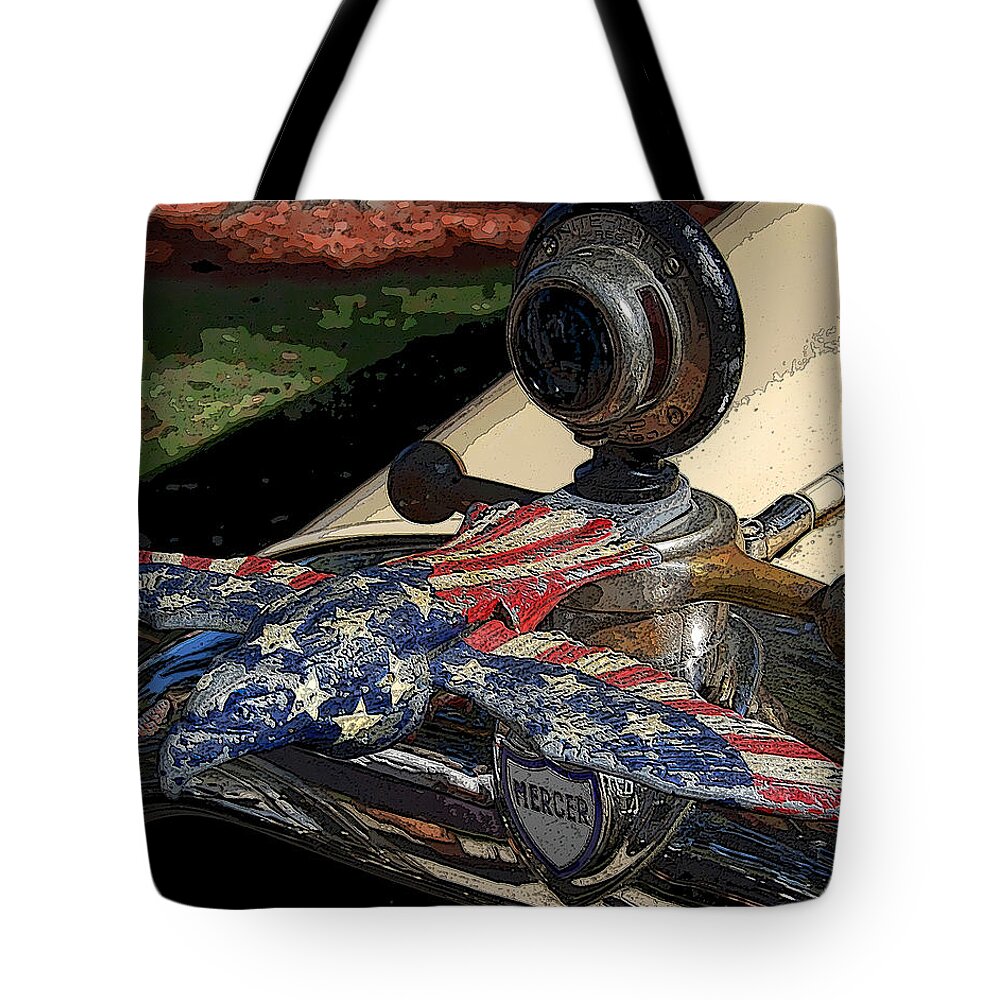 Hood Ornament Tote Bag featuring the photograph Mercer Eagle by James Rentz