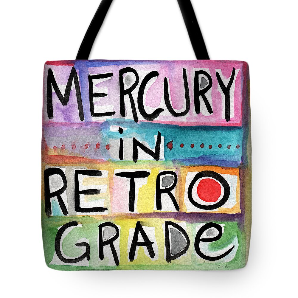 Mercury In Retrograde Tote Bag featuring the painting Mercury In Retrograde Square- Art by Linda Woods by Linda Woods