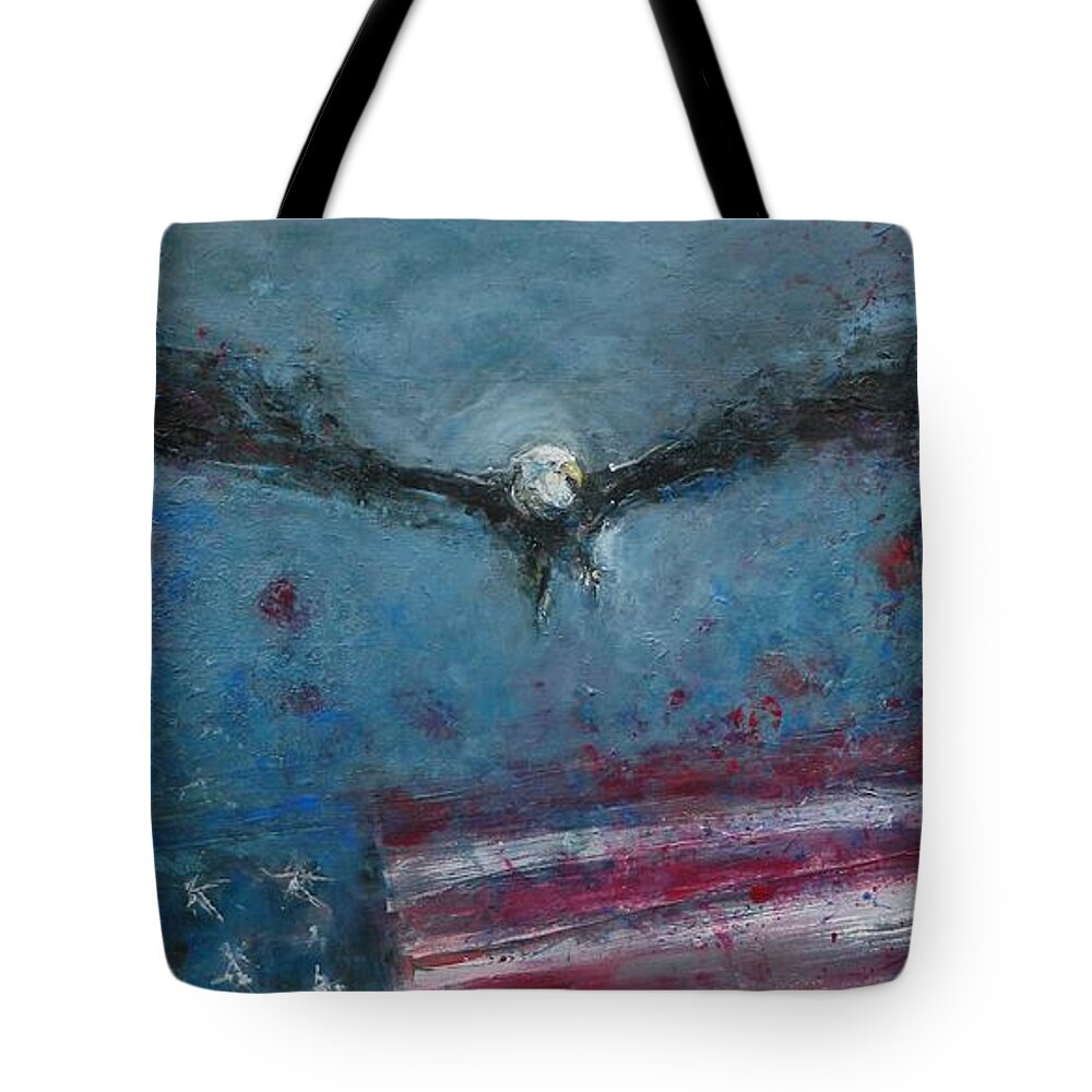 America Tote Bag featuring the painting 'Merica by Dan Campbell